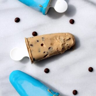 I love how the decadence of cookie dough is offset by tangy greek yogurt in these home made popsicles.