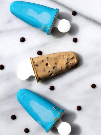 I love how the decadence of cookie dough is offset by tangy greek yogurt in these home made popsicles.