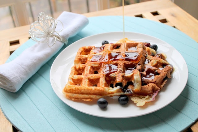 Easiest Blueberry Waffles