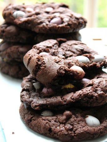 dark chocolate mini egg crackle cookies