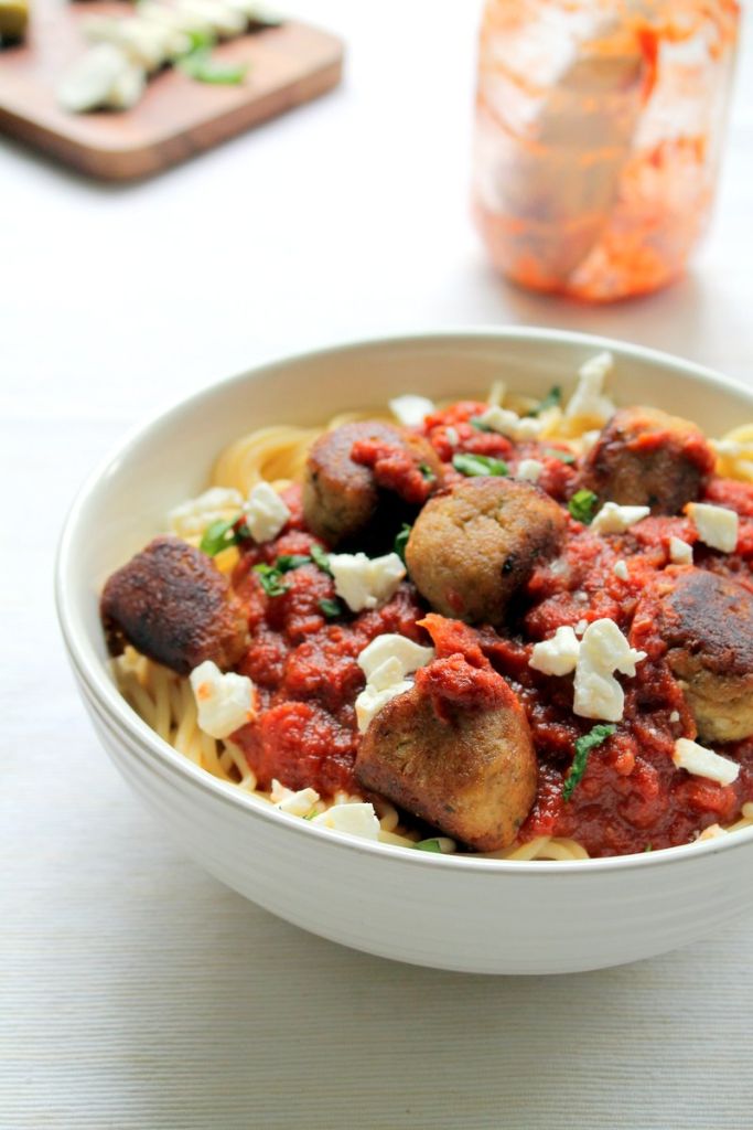 An easy, tasty vegetarian homemade meatball recipe! Eggplant (aubergine) pairs with feta cheese for an amazing flavor. Even people who don't usually like eggplant will devour these healthy veggie balls!