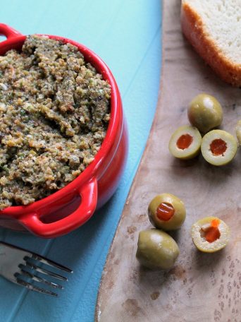 pimento olive and almond pesto