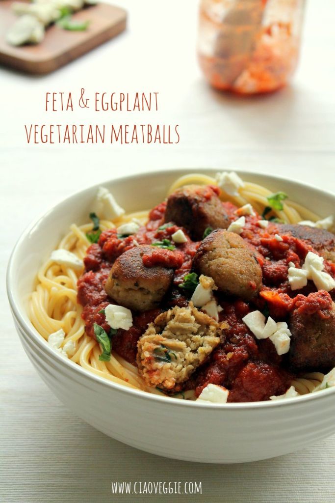 feta and eggplant vegetarian meatballs