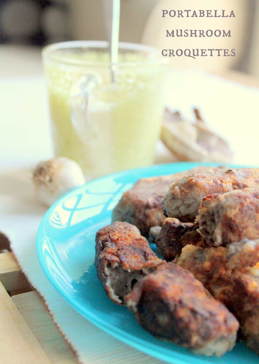 Portabella mushroom croquettes- quick, easy and only 7 ingredients!