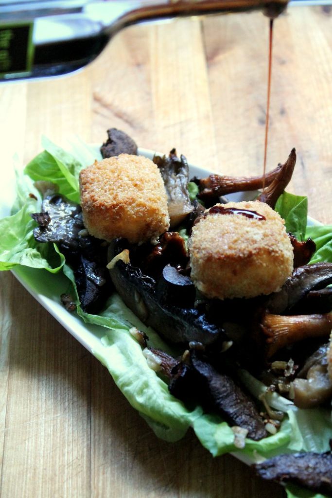 wild mushroom and truffled honey goats cheese salad