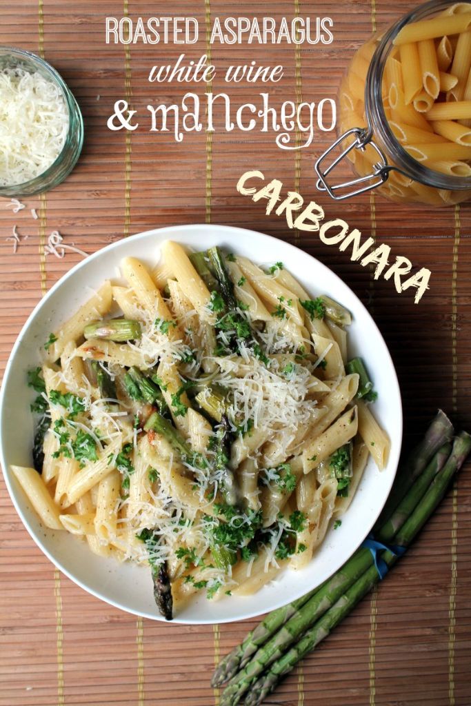 white wine & manchego asparagus carbonara