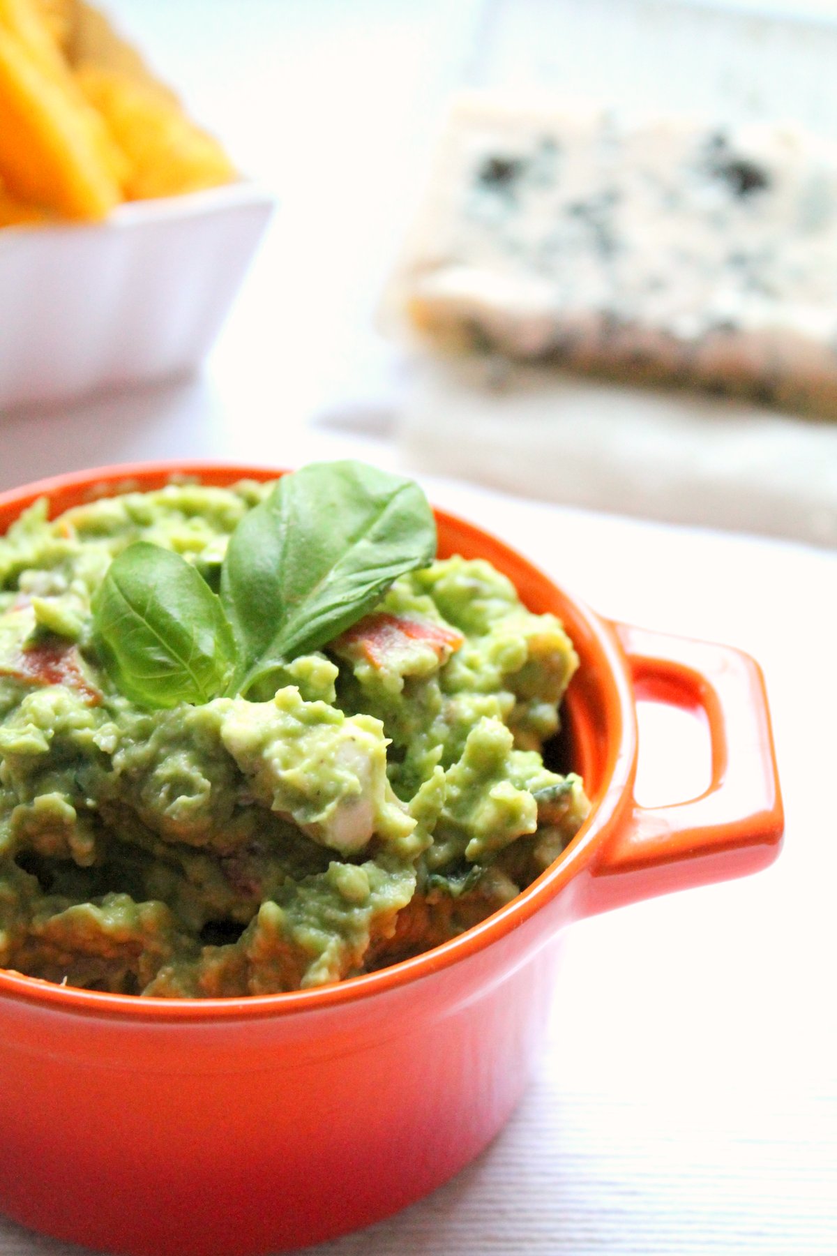 Blue Cheese Guacamole with Basil Happy Veggie Kitchen