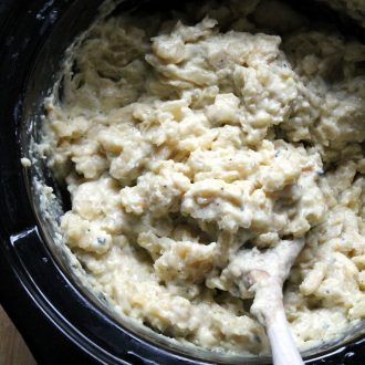 Creamy, carby, amazing mac and cheese made in the slow cooker with the leftovers from my dinner party cheese board! Incredibly easy and tastes just like it was oven baked. You will love it!