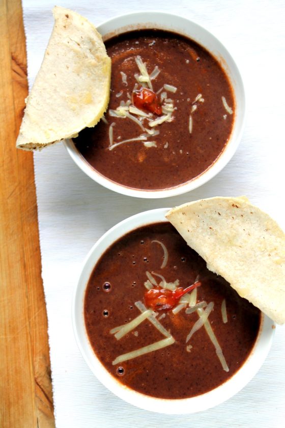 Easy black bean soup with quesadilla dippers Happy Veggie Kitchen