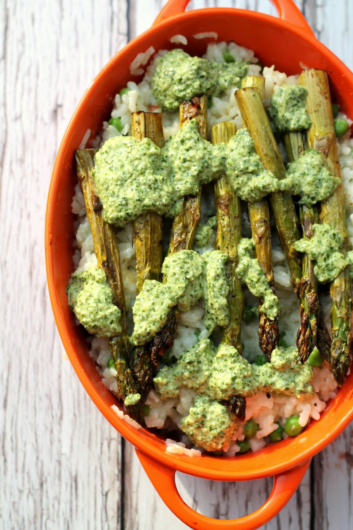 Asparagus & Pesto Risotto Happy Veggie Kitchen