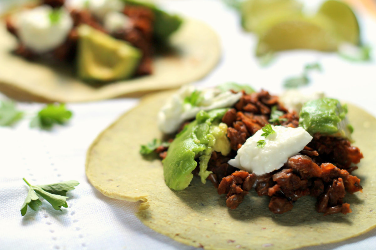 These easy vegetarian lentil tacos are ready in under 30 minutes! The lentils are deliciously spiced and smoky, with fresh tangy mozzarella and creamy avocado to top it off. Using canned green lentils makes this recipe come together quickly and easily, for a healthy 30 minute dinner.