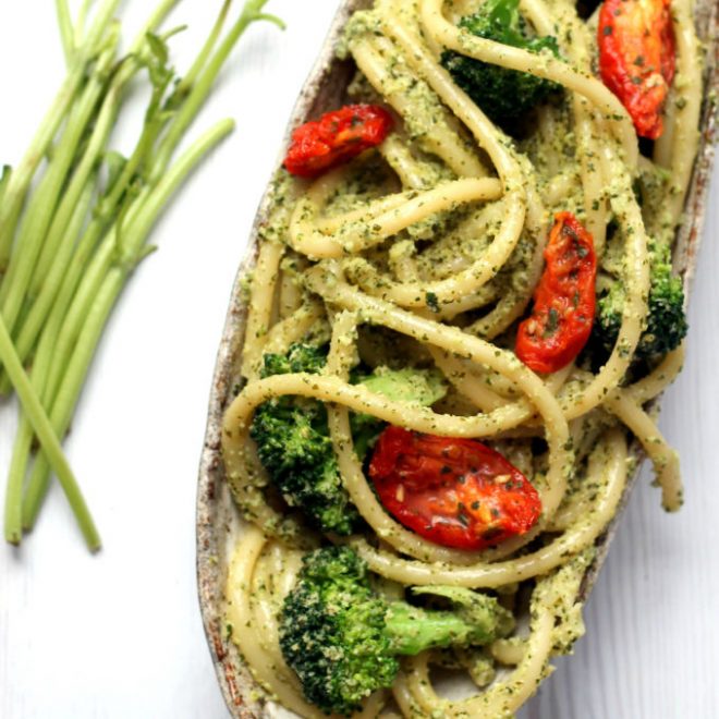 Lemon & Broccoli Pesto Pasta Happy Veggie Kitchen