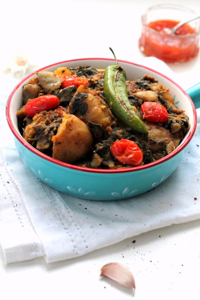 This homemade sag aloo is super easy to make in the slow cooker, and this recipe uses a special method to add extra depth of flavor with no additional effort. Sag aloo is a healthy and economical vegan dish, and an essential part of any Indian meal!