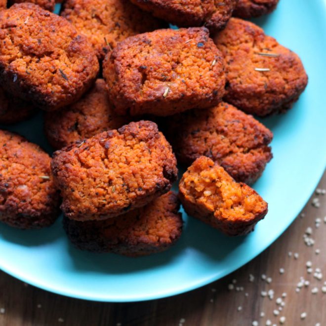 4 Ingredient Cheese & Tomato Couscous Nuggets for Babies Happy Veggie