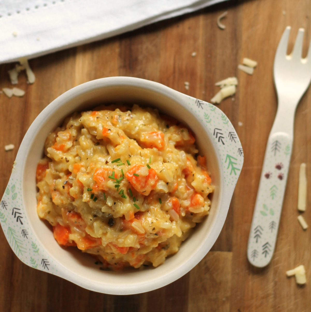 Cheesy Vegetable and Brown Rice Pot for Babies