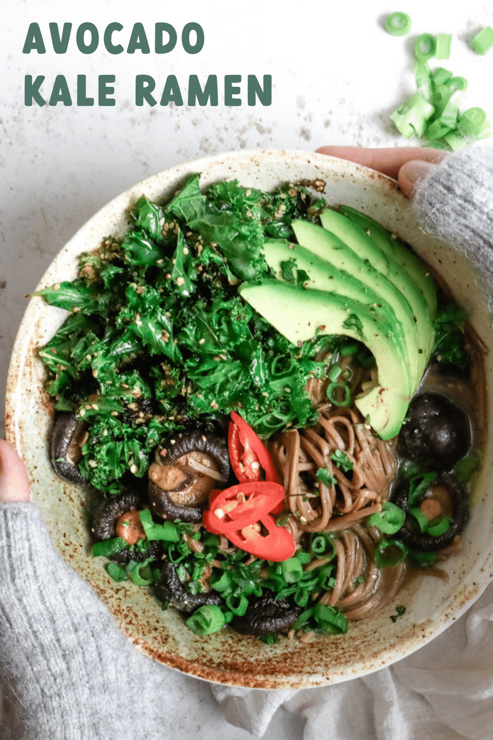 Crispy Kale, Shiitake & Avocado Ramen Happy Veggie Kitchen