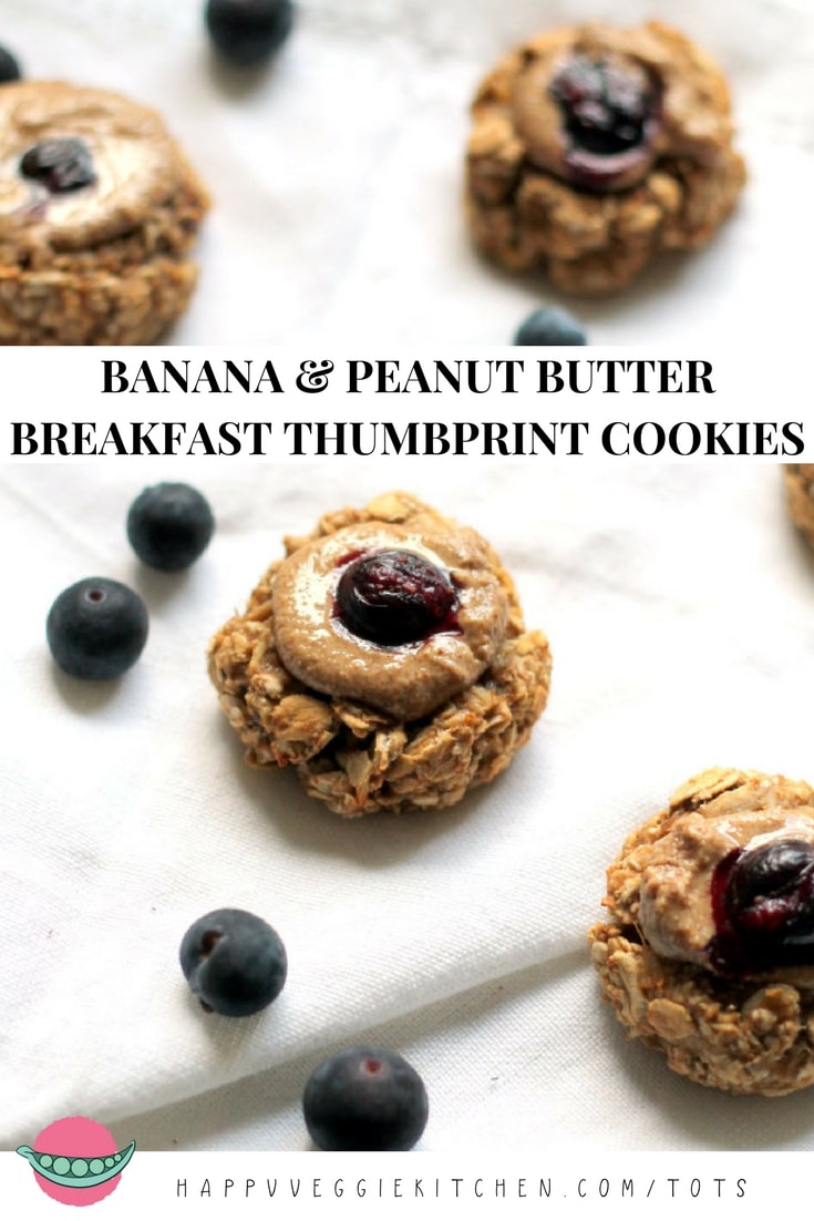 Banana & Peanut Butter Breakfast Thumbprint Cookies for Babies Happy
