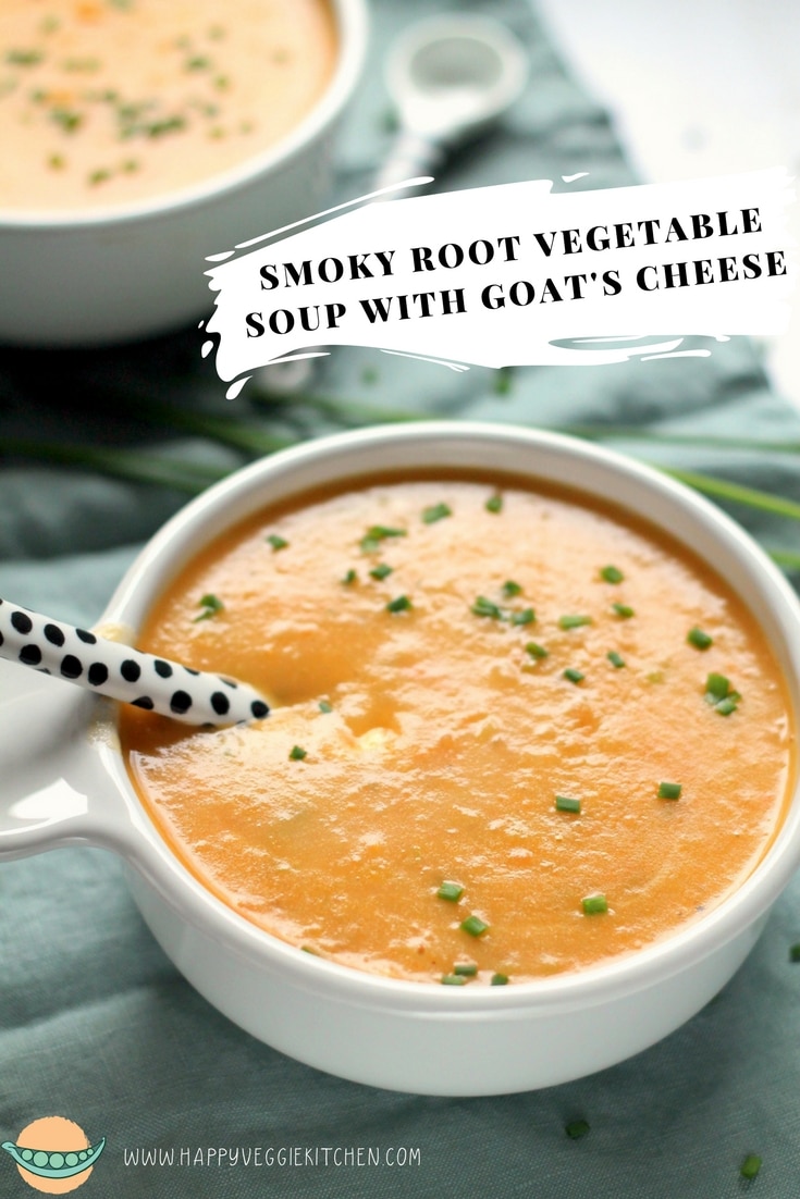 Smoky Root Vegetable Soup with Goat's Cheese Happy Veggie Kitchen