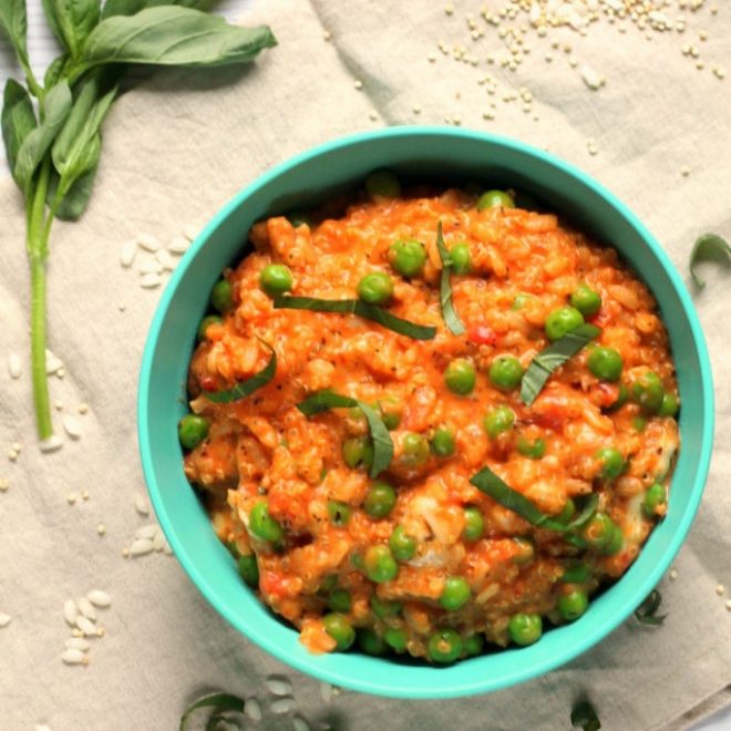 Creamy Tomato & Mozzarella Quinoa Risotto {for Babies & Toddlers