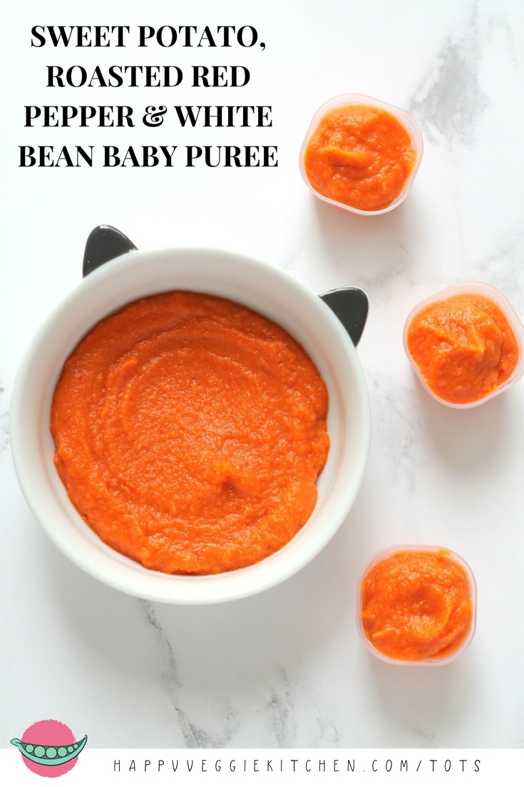 Sweet Potato, Red Pepper & White Bean Puree {Iron Rich Baby Food