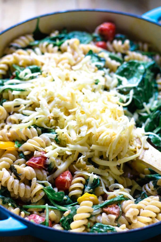 Goats Cheese, Cherry Tomato & Spinach Pasta Happy Veggie Kitchen