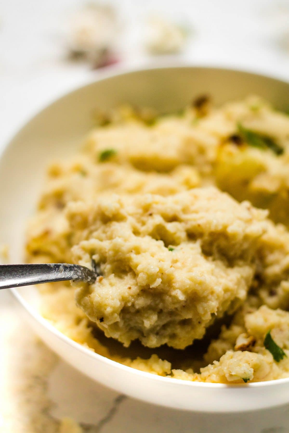 Roasted Cauliflower Mash Happy Veggie Kitchen