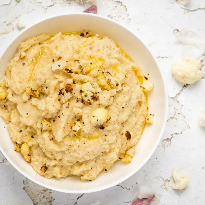 Roasted Cauliflower Mash Happy Veggie Kitchen