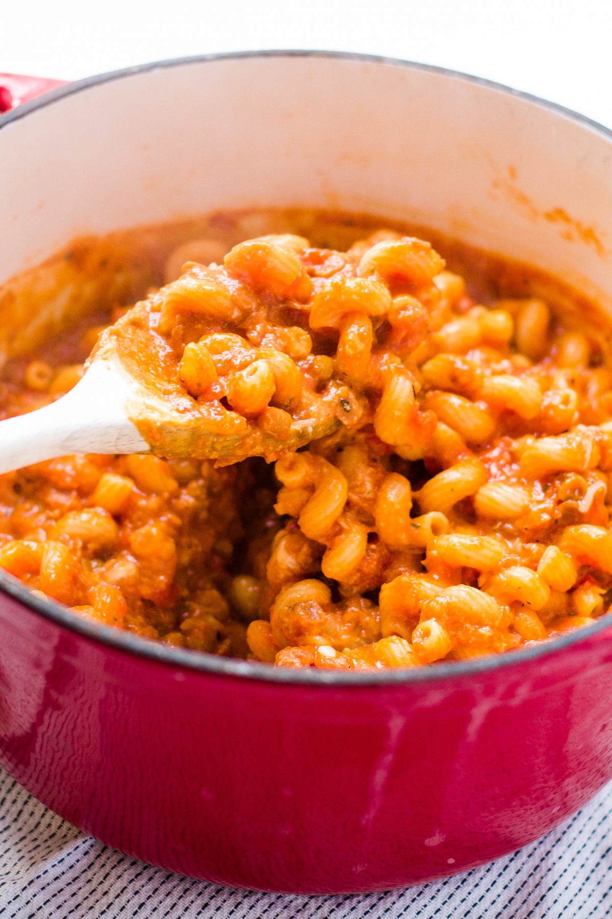 One Pot Pasta with Cheesy Lentil Sauce Happy Veggie Kitchen