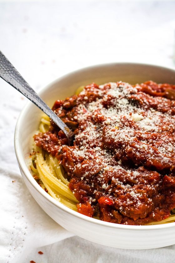 The Best Vegetarian Spaghetti Sauce Happy Veggie Kitchen