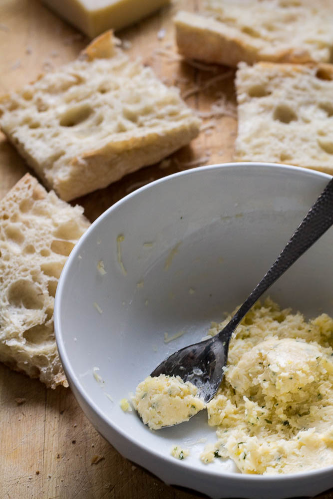 Garlic butter and bread