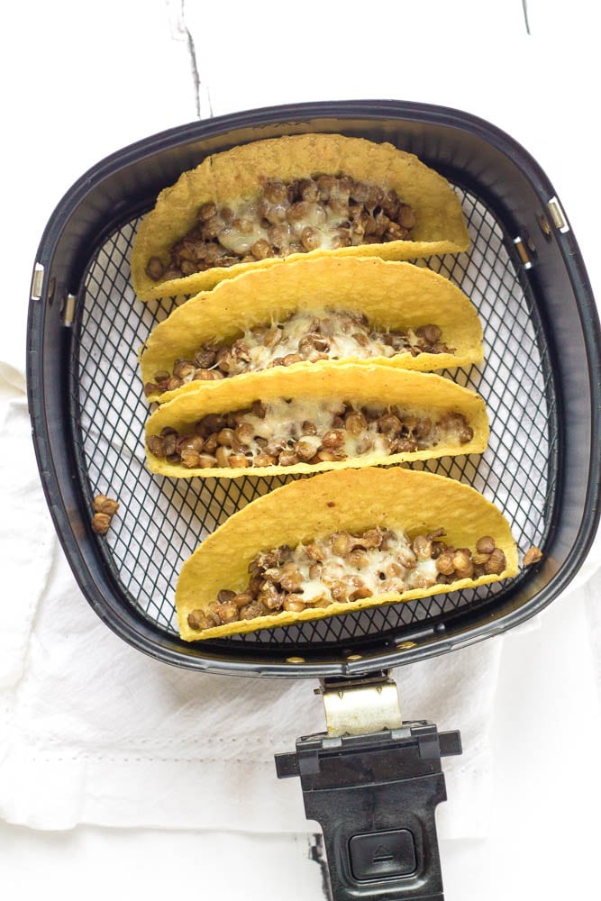 Hot tacos fresh from the air fryer.