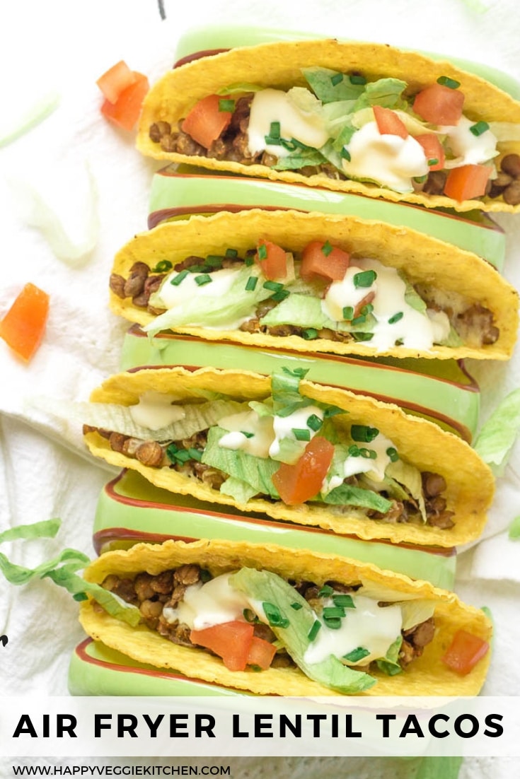 Air Fryer Lentil Tacos Happy Veggie Kitchen