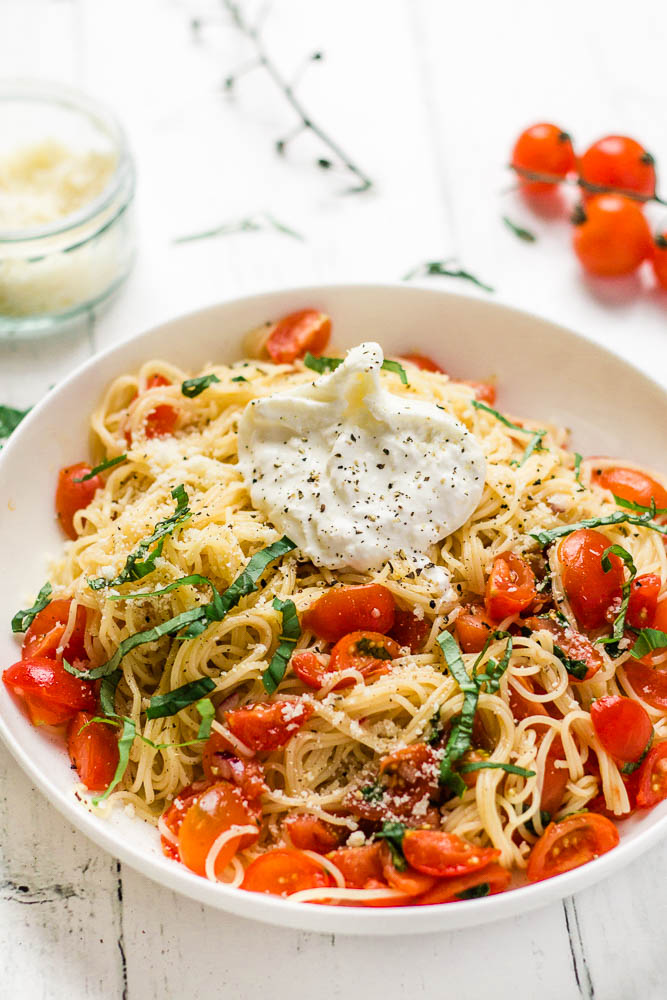 Pasta Burrata Bruschetta Happy Veggie Kitchen