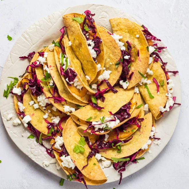 Mashed Potato Tacos (Oven Baked Tacos de Papa) Happy Veggie Kitchen