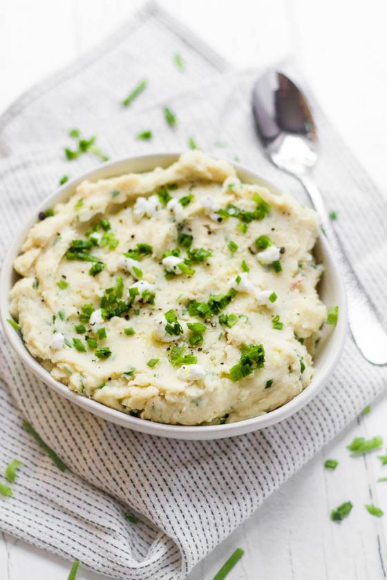 Butter Bean Mash with Goat Cheese & Chives Happy Veggie Kitchen