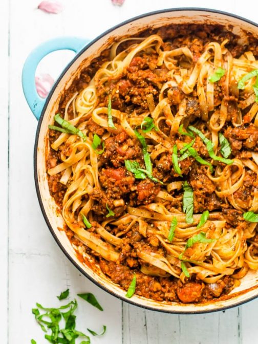 Green Lentil Spaghetti Bolognese Happy Veggie Kitchen