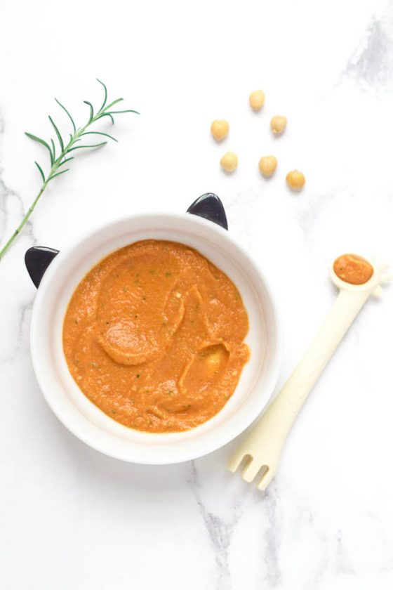 Chickpea, Roasted Tomato & Rosemary Baby Food Puree Happy Veggie Kitchen