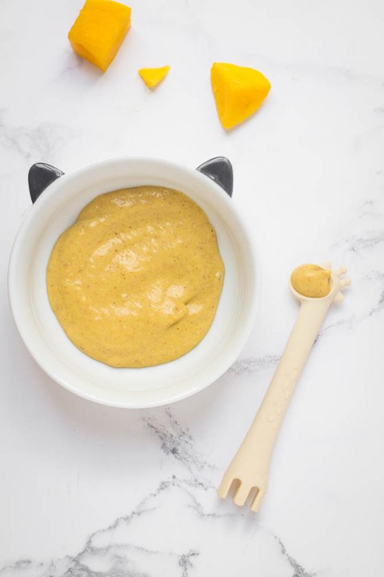 Mango & Peanut Butter Baby Food Puree Happy Veggie Kitchen
