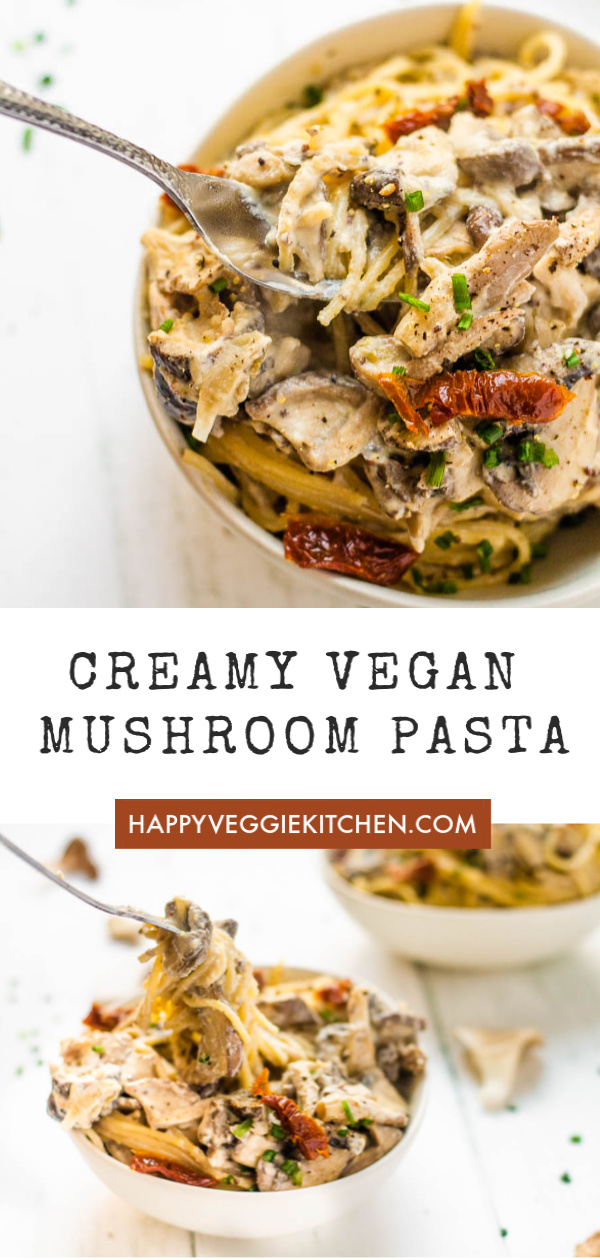 Creamy Vegan Mushroom Pasta - Happy Veggie Kitchen