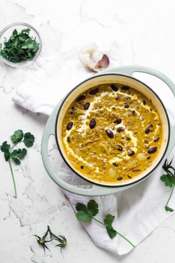 Green Lentil Dal Makhani - Happy Veggie Kitchen