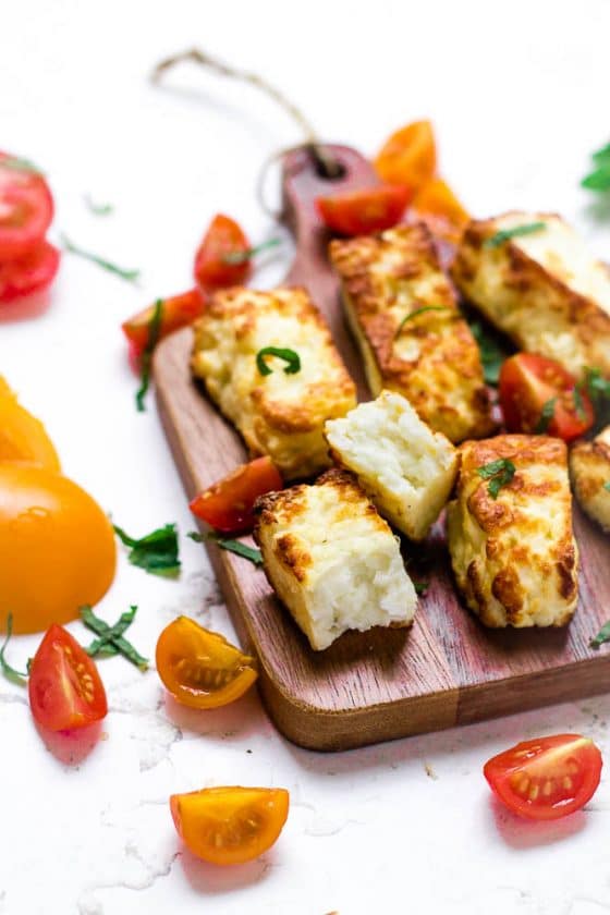 Air Fryer Halloumi Cheese Happy Veggie Kitchen