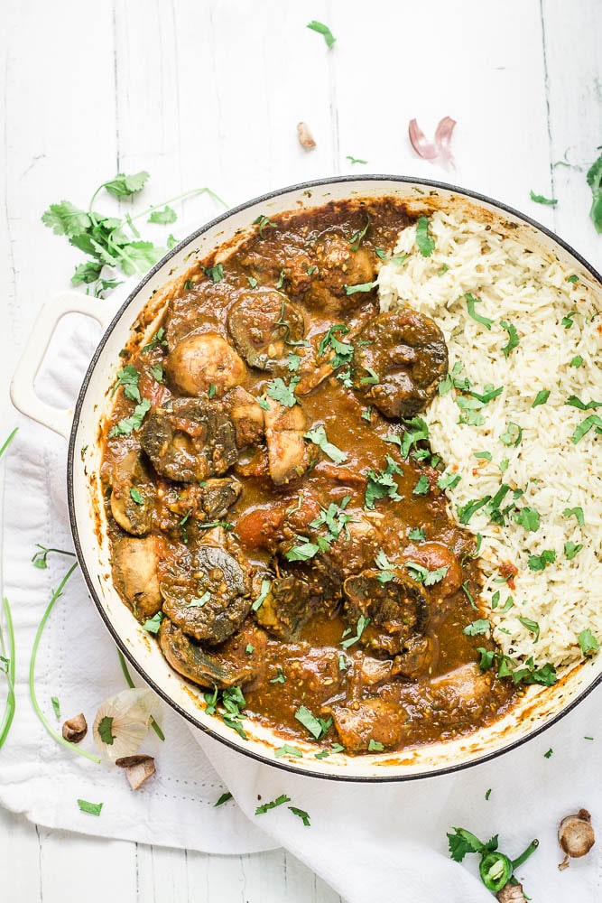 Vegan Portobello Mushroom Curry - Happy Veggie Kitchen