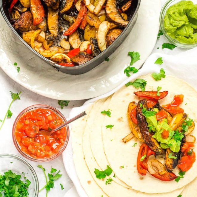 Air Fryer Veggie Fajitas Happy Veggie Kitchen