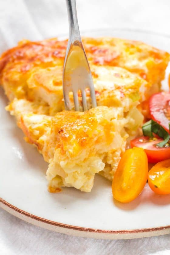 Easiest Cheese & Onion Quiche - Happy Veggie Kitchen