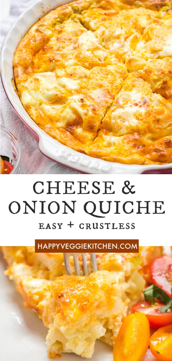 Easiest Cheese & Onion Quiche | Happy Veggie Kitchen