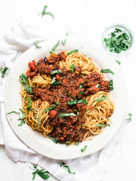 Green Lentil Spaghetti Bolognese Happy Veggie Kitchen
