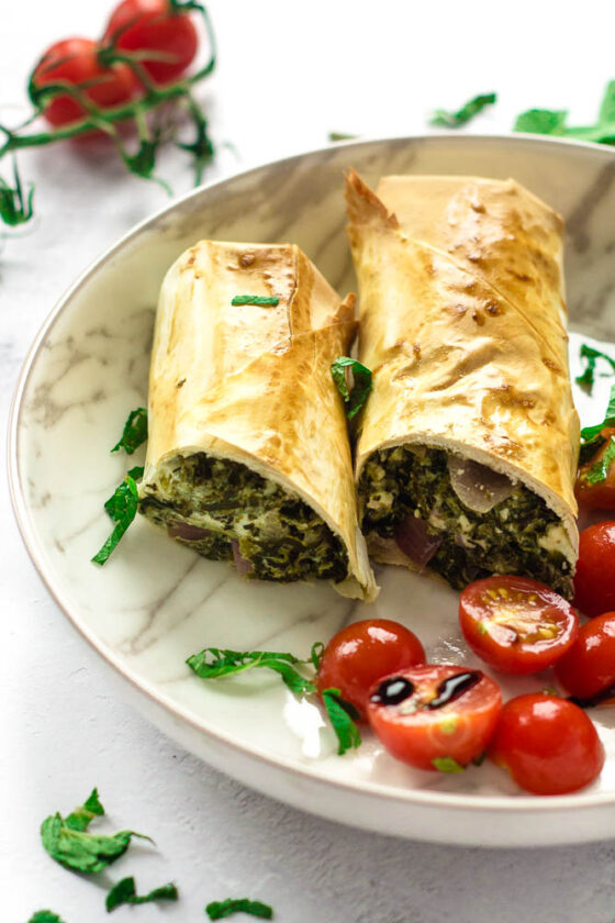 Air Fryer Spanakopita Rolls Happy Veggie Kitchen