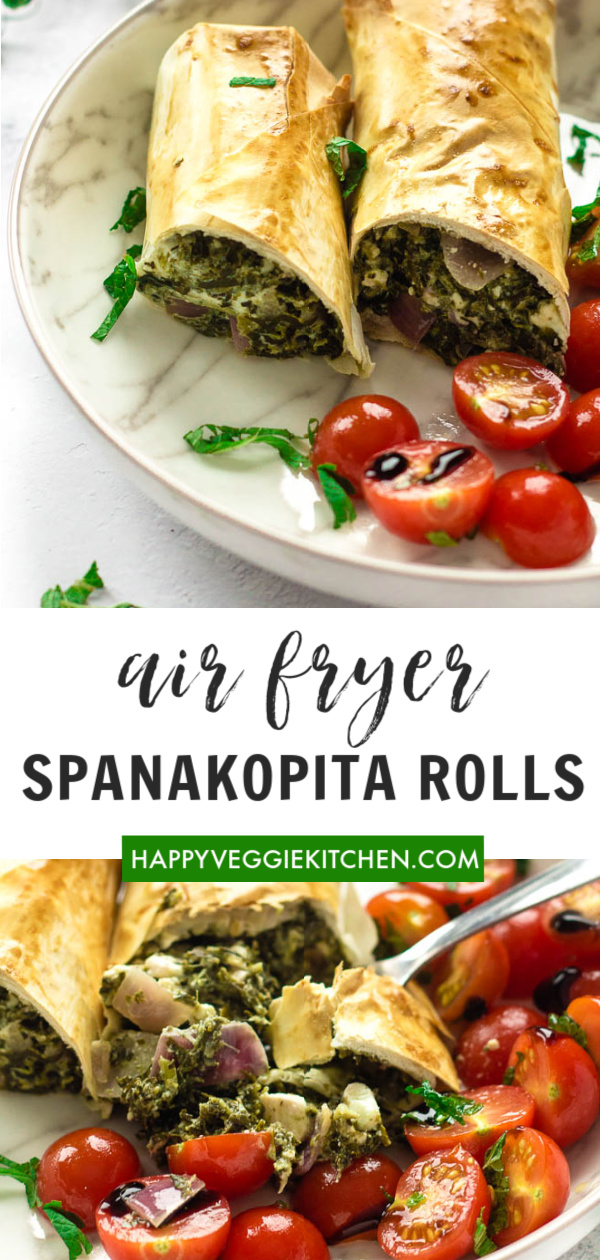 Air Fryer Spanakopita Rolls Happy Veggie Kitchen