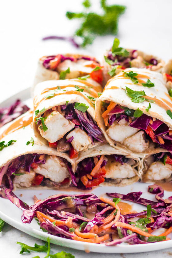 Satay Halloumi Wraps Happy Veggie Kitchen