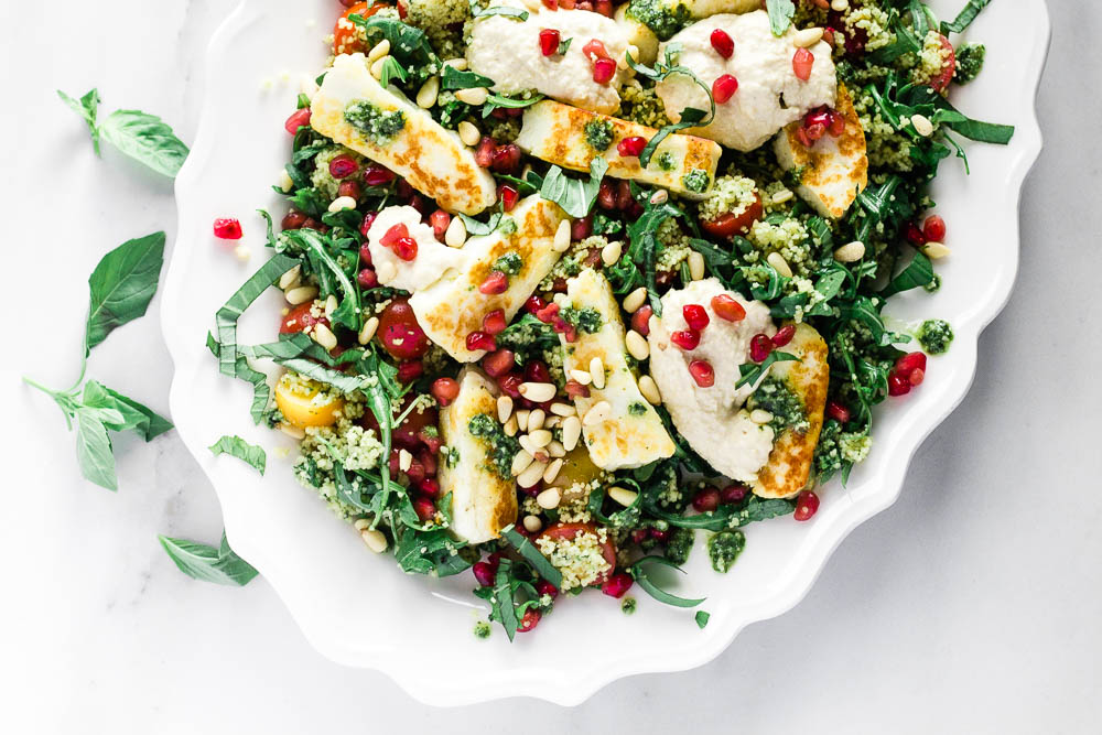 Halloumi Couscous Salad Happy Veggie Kitchen